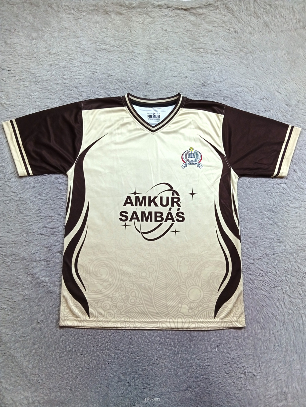 Jersey Amkur Sambas: Kombinasi Warna Krem & Cokelat - Jersey Custom PROKAOS