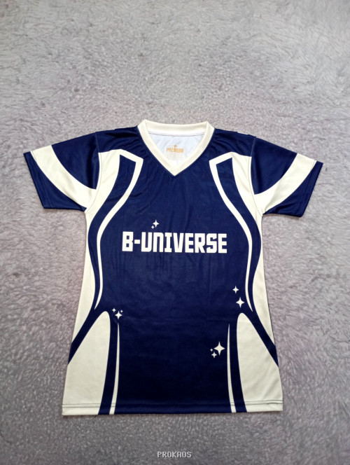 Jersey B-Universe: Kombinasi Navy & Putih dengan Desain Dinamis - Jersey Custom PROKAOS