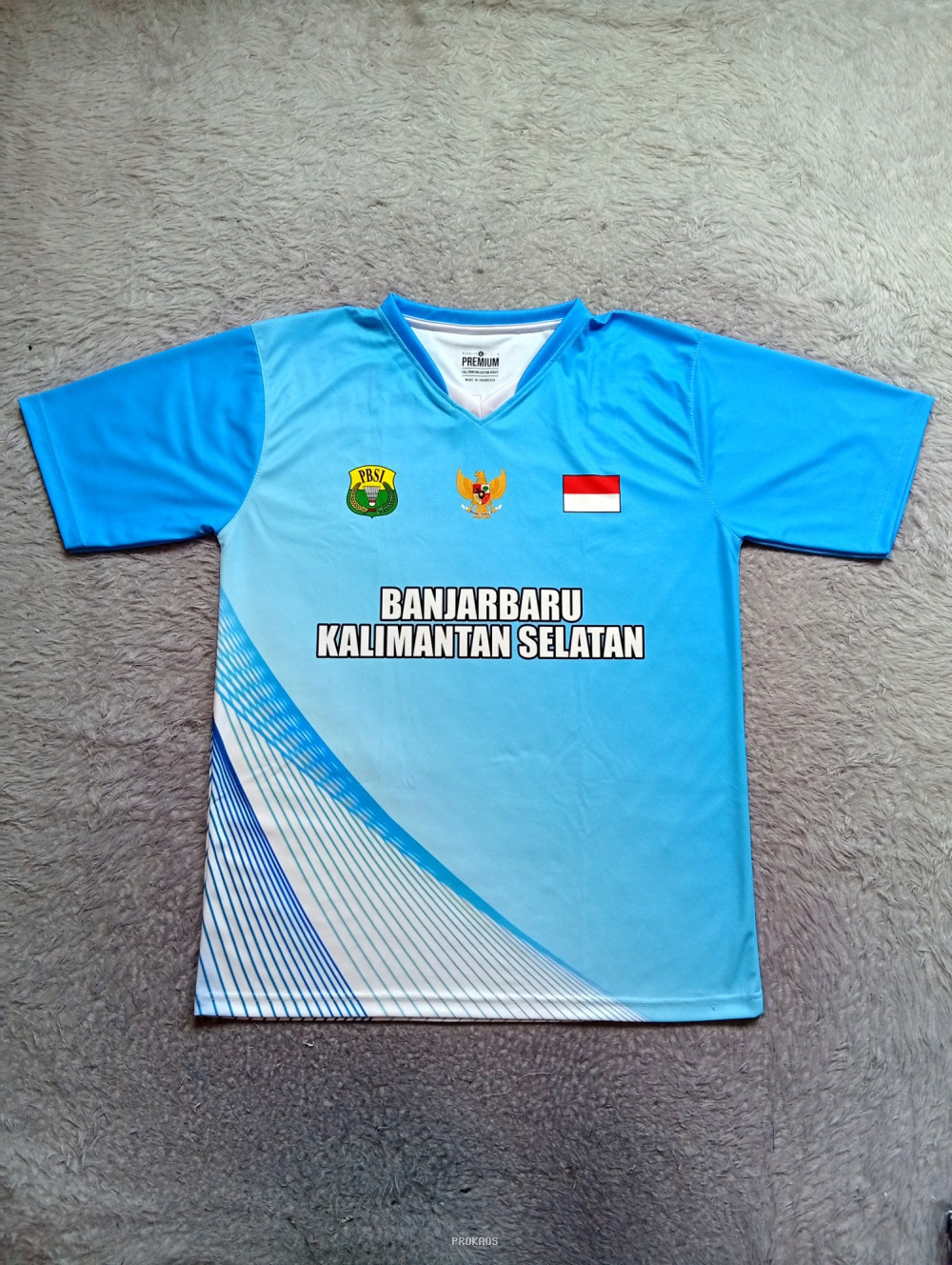 Jersey Banjarbaru Kalsel: Biru Muda dengan Desain Dinamis - Jersey Custom PROKAOS