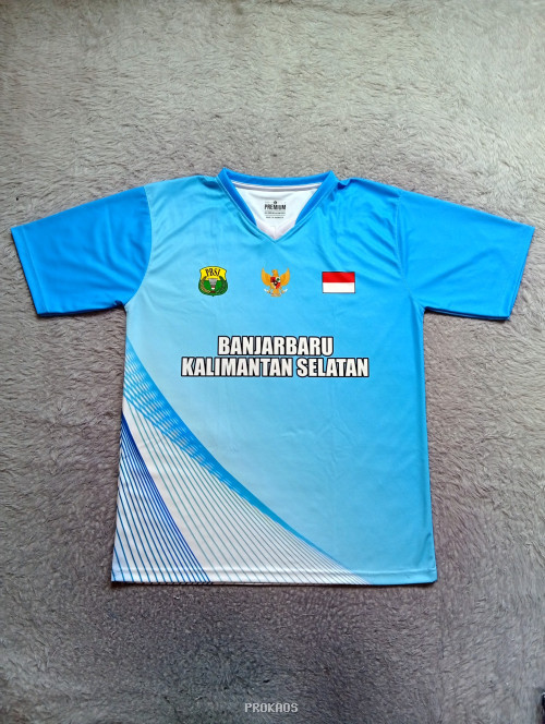 Jersey Banjarbaru Kalsel: Biru Muda dengan Desain Dinamis - Jersey Custom PROKAOS