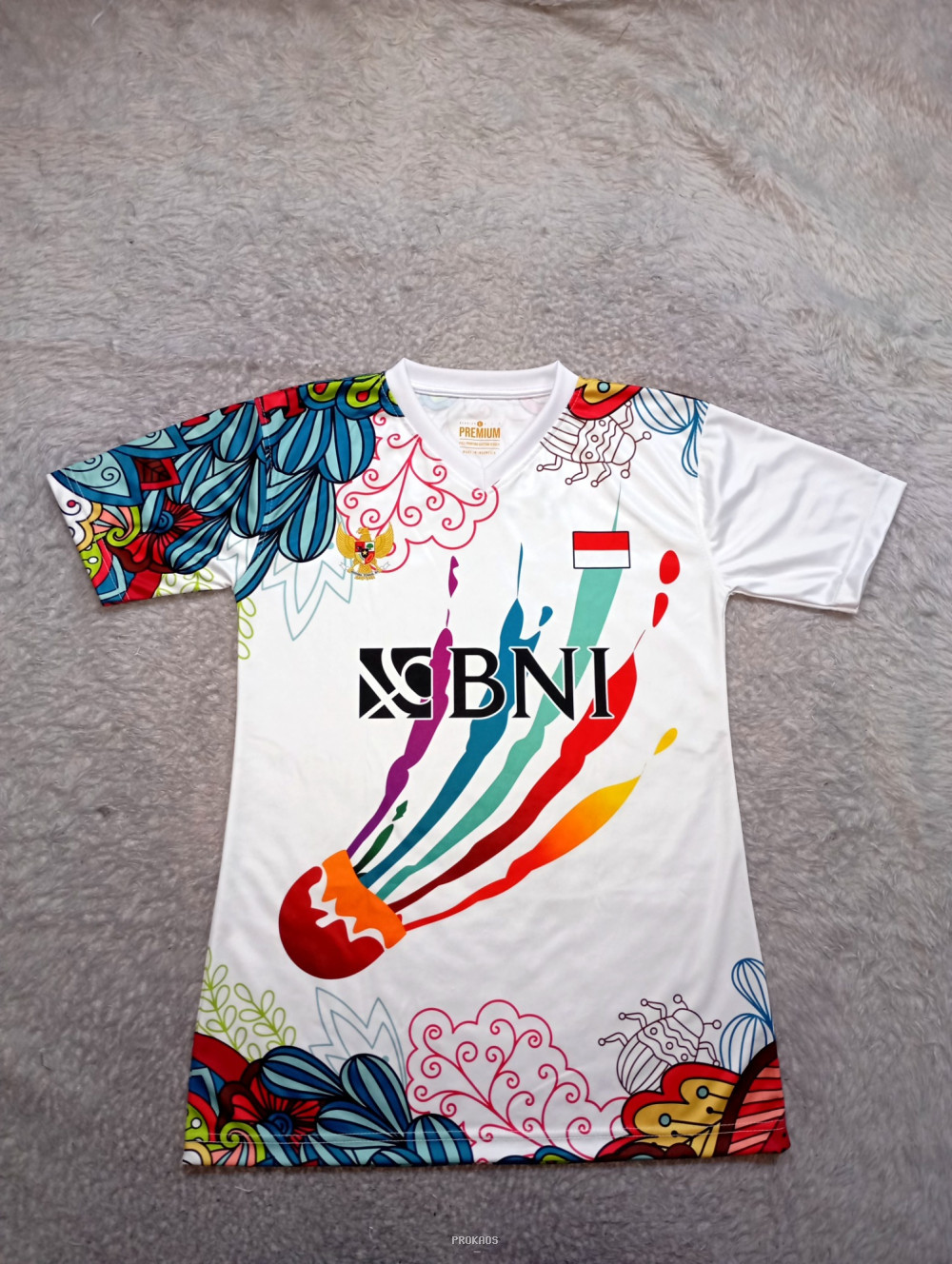 Jersey BNI: Desain Shuttlecock Meriah dengan Warna-warni - Jersey Custom PROKAOS