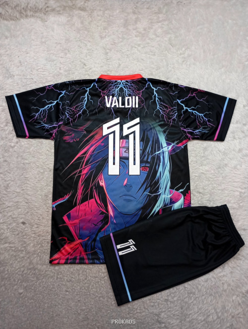 Jersey Bola Anime dengan Desain Petir dan Ilustrasi Karakter - Gambar 2