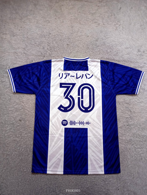 Jersey Bola Biru-Putih Sponsor Spotify dan Fthree - Gambar 2