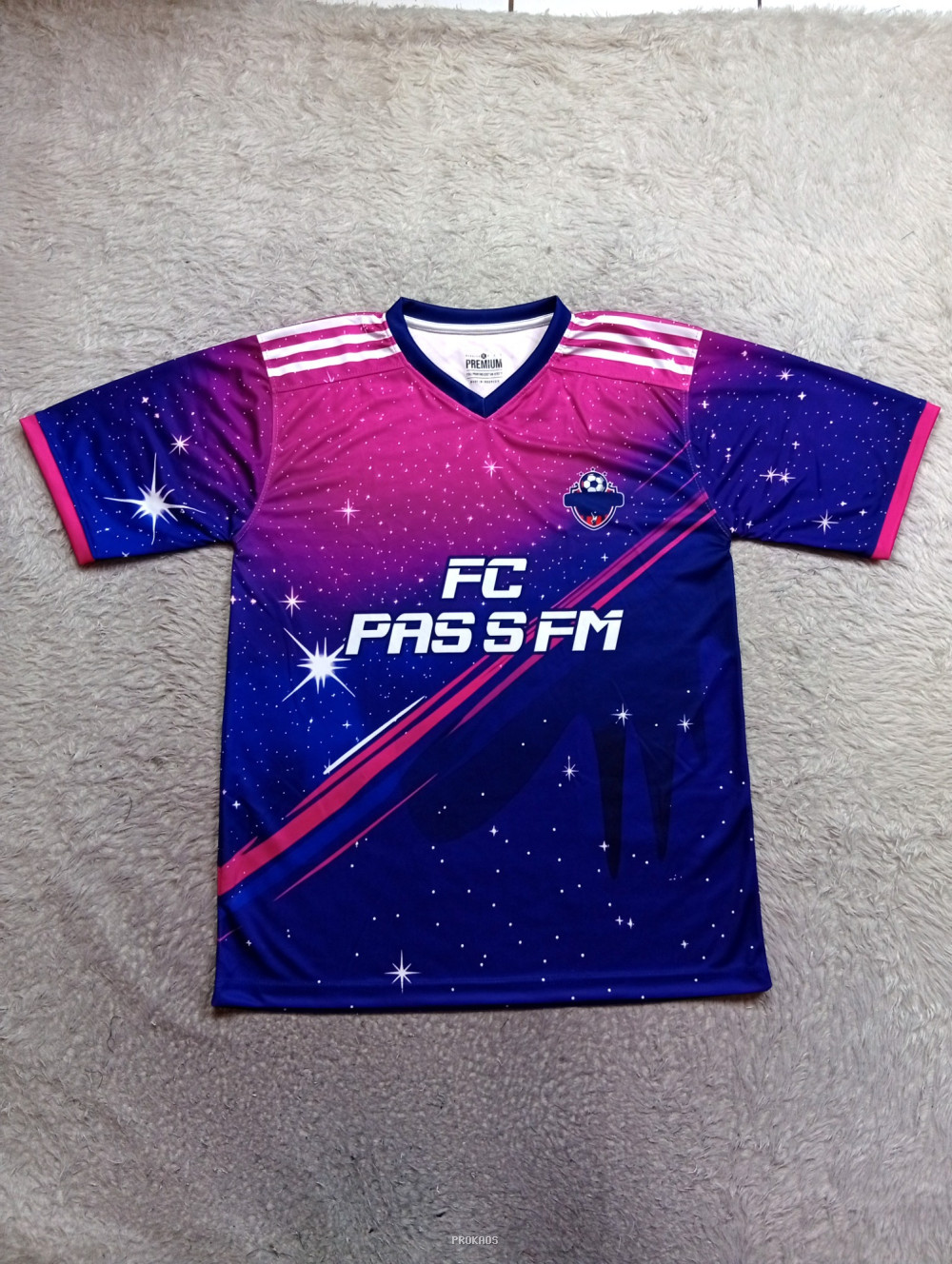 Jersey Bola FC PAS S FM: Desain Galaxy & Logo Tim - Jersey Custom PROKAOS