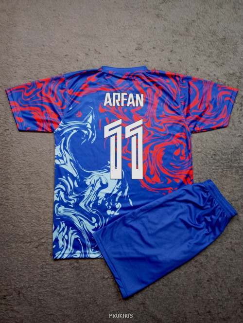 Jersey Bola Timnas Indonesia: Desain Marmer Merah-Biru - Gambar 2