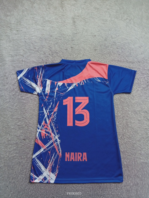 Jersey Bola Voli Biru dengan Motif Abstrak dan Nomor 13 - Gambar 2