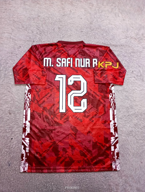 Jersey Bola Voli Merah Motif Abstrak 'BHATARA' #12 - Gambar 2