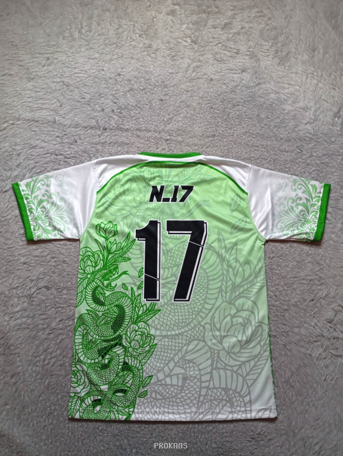 Jersey ETAM-NET: Kombinasi Hijau, Putih, dan Motif Naga - Gambar 2