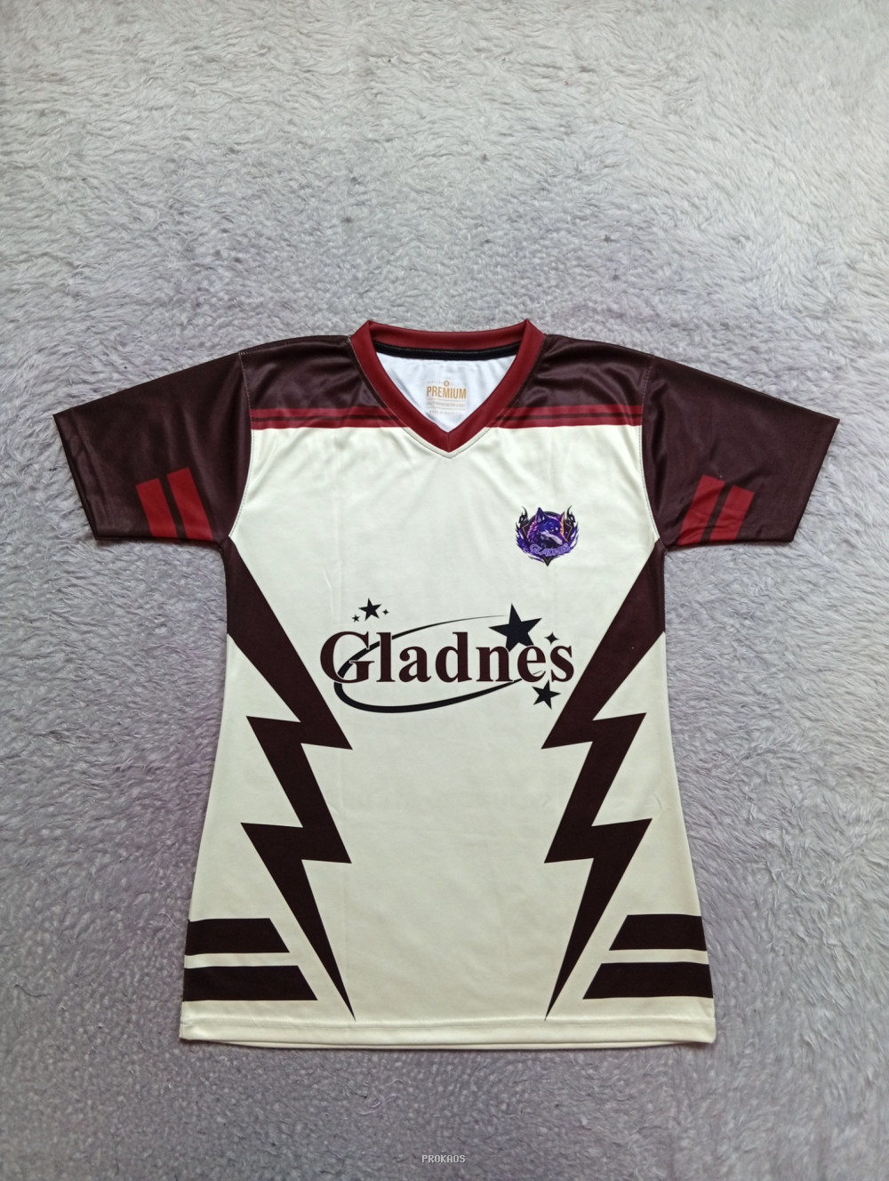 Jersey Gladnes: Kombinasi Warna Krem, Coklat, dan Petir - Jersey Custom PROKAOS
