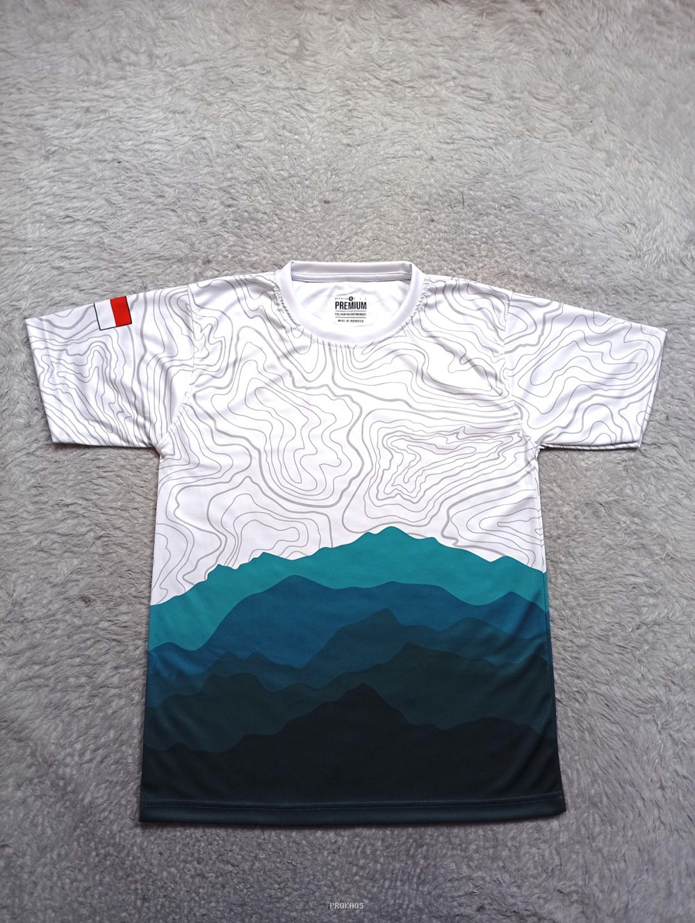 Jersey Gunung dengan Desain Peta Kontur dan Pegunungan - Jersey Custom PROKAOS