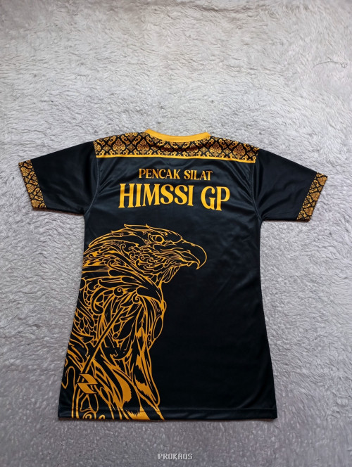 Jersey Hitam Elang Emas dengan Motif Batik dan Detail Nola - Gambar 2