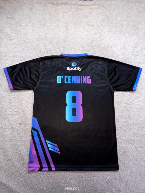 Jersey Hitam Fishing dengan Desain Warna Cerah dan Branding Spotify - Gambar 2