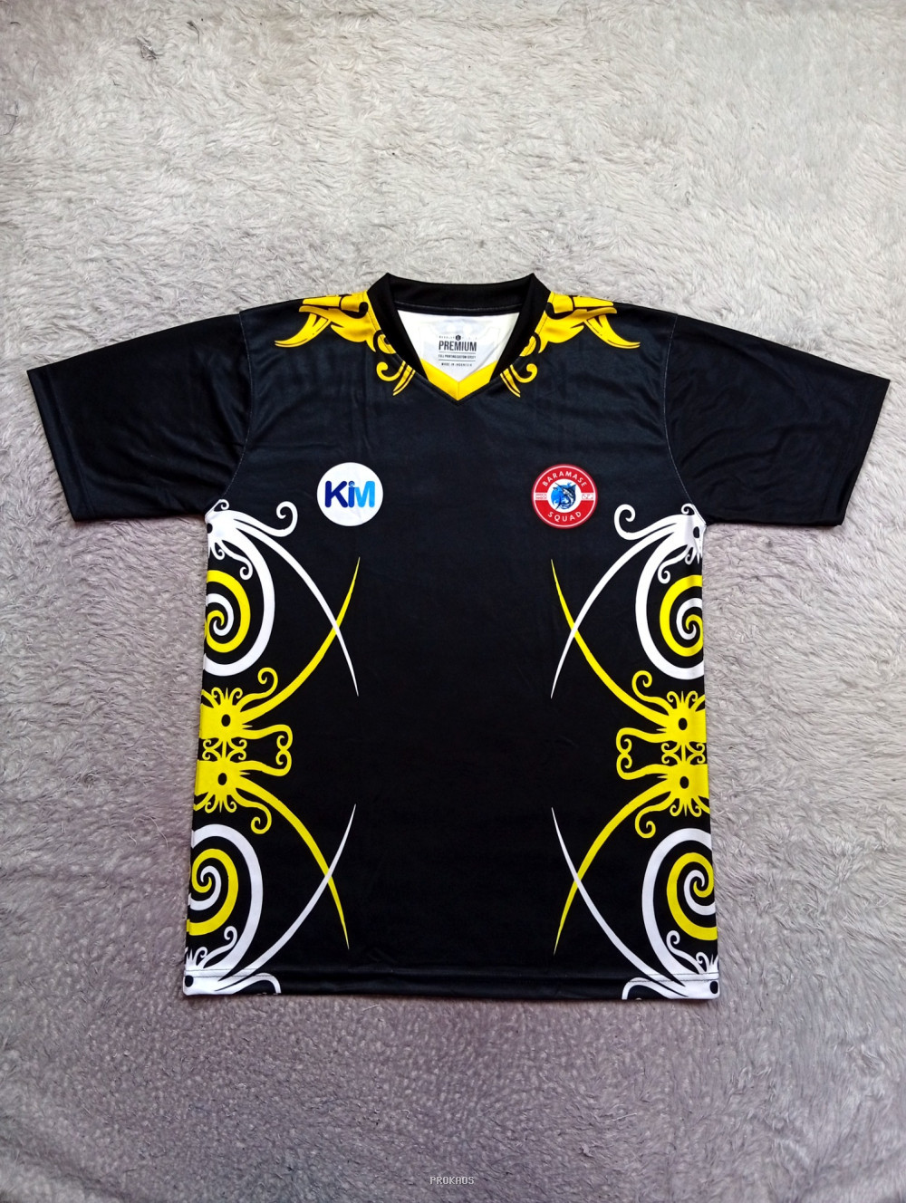 Jersey Hitam Motif Emas: Baramase Squad - Jersey Custom PROKAOS