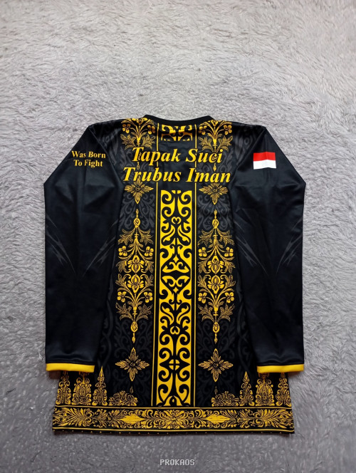 Jersey Hitam Motif Emas dengan Bendera Merah Putih - Gambar 4