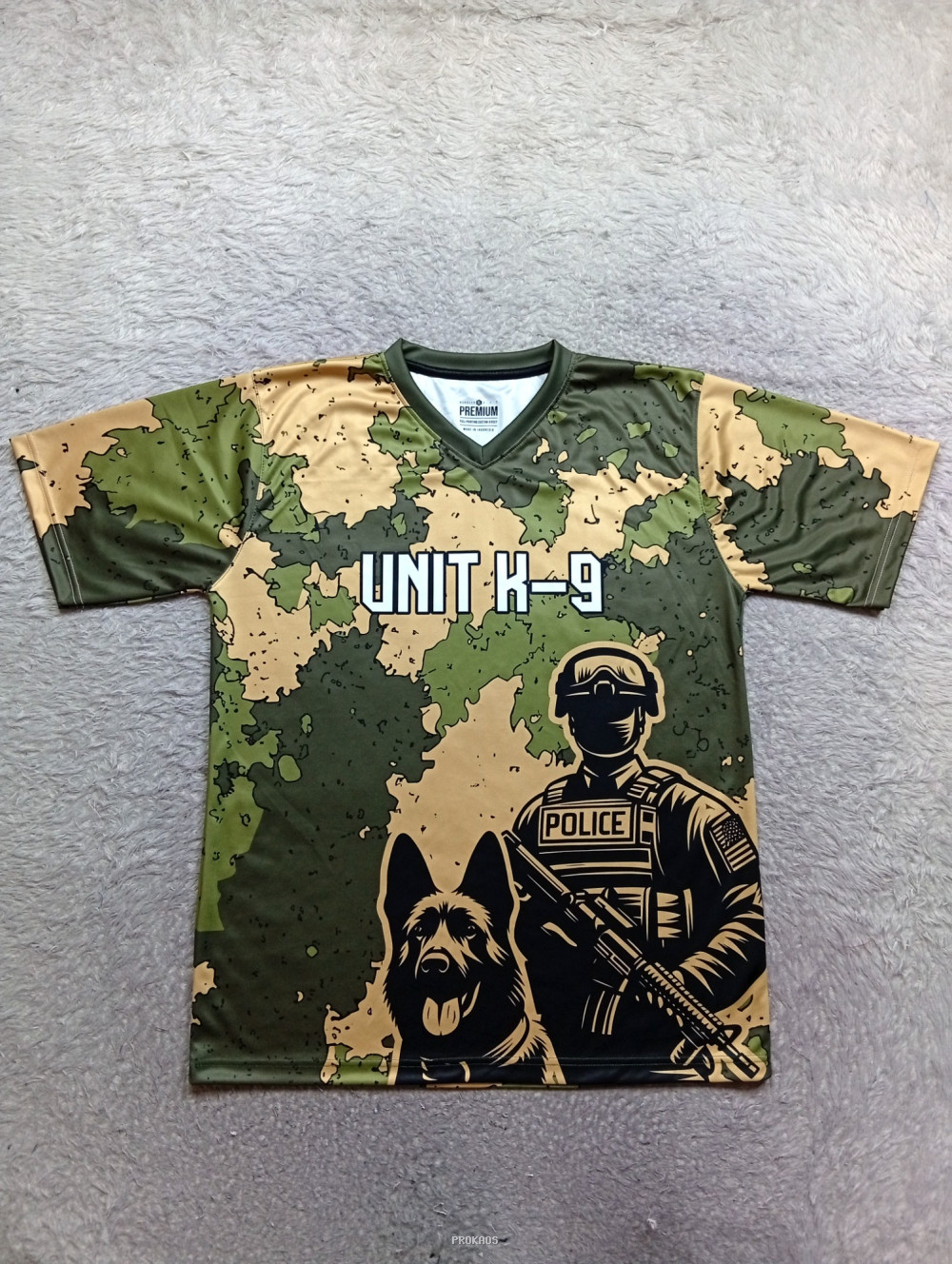 Jersey K-9: Desain Loreng Polisi dengan Anjing dan Petugas - Jersey Custom PROKAOS