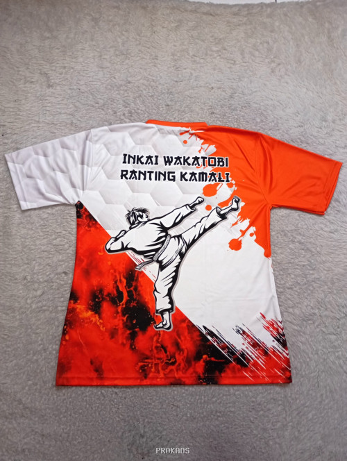 Jersey Karate: Kombinasi Oranye, Putih, dan Desain Naga - Gambar 2