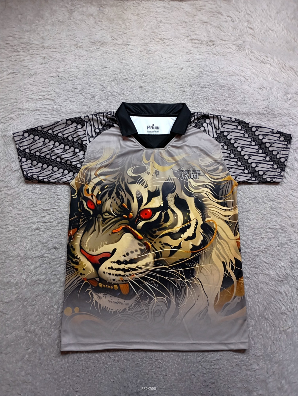 Jersey Motif Batik & Kepala Harimau Berwarna - Jersey Custom PROKAOS