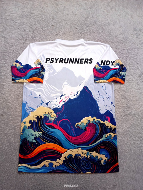 Jersey Lari 'MMRP' dengan Desain Ombak Berwarna-warni - Gambar 2