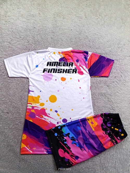 Jersey Lari 'Run For Your Life' dengan Desain Cat Splash - Gambar 2