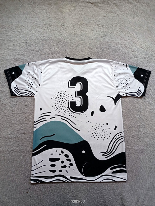 Jersey Liars Club: Putih dengan Detail Abstrak & Nomor 3 - Gambar 2