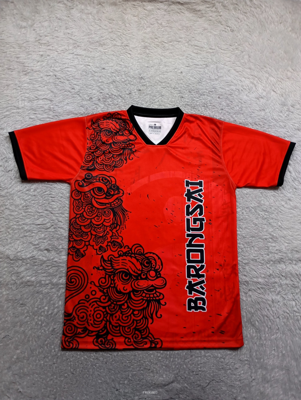 Jersey Merah Barongsai: Desain Khas & Dinamis - Jersey Custom PROKAOS