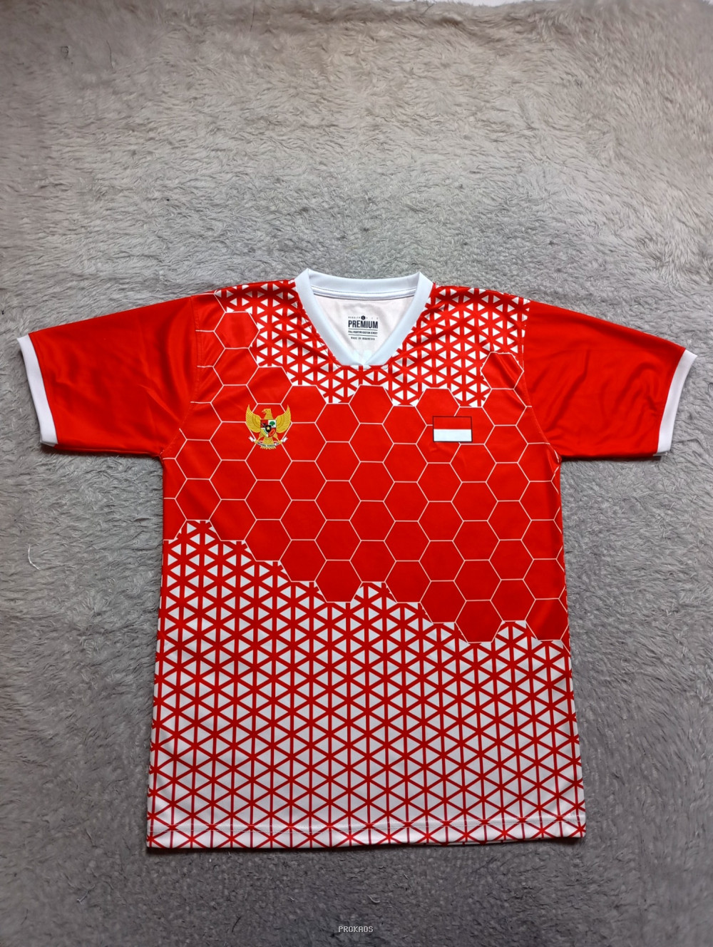 Jersey Merah Timnas Indonesia: Desain Hexagon & Garuda - Jersey Custom PROKAOS