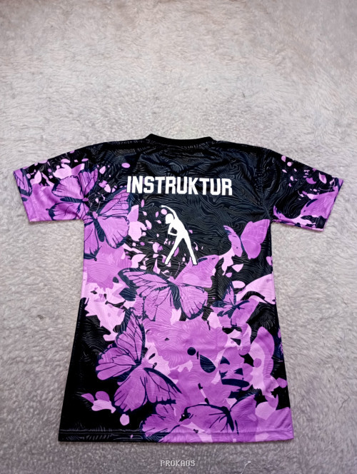 Jersey Motif Kupu-kupu Ungu-Hitam dengan Desain Modern - Gambar 2