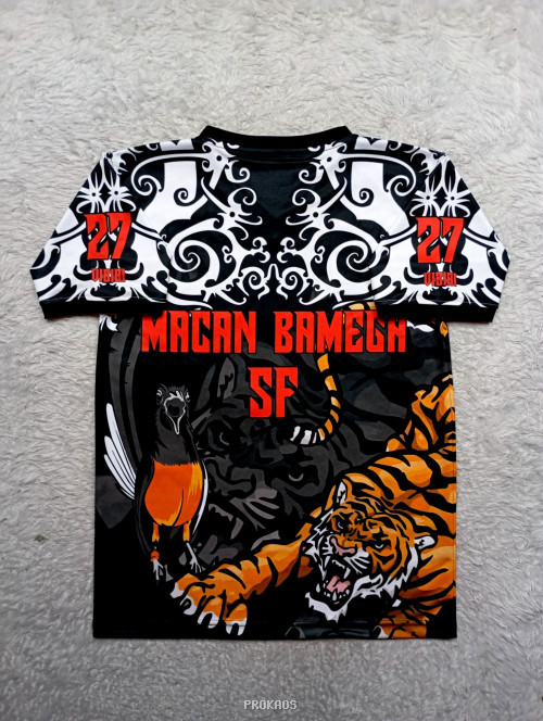 Jersey Motif Tribal, Harimau, dan Burung Kicau - Gambar 2