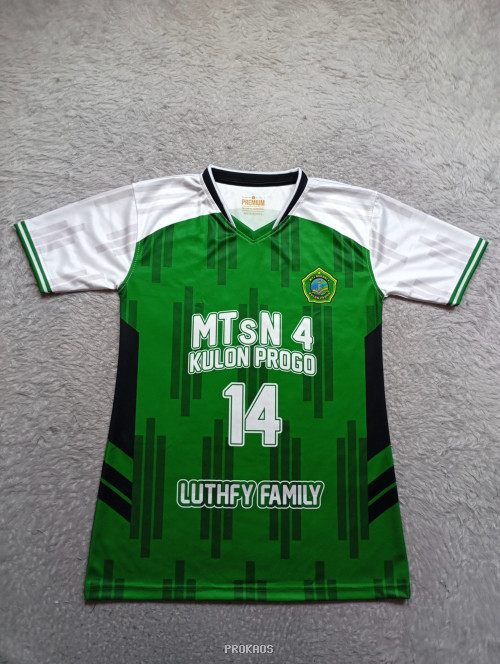 Jersey MTSN 4 Kulon Progo: Hijau, Putih, dan Hitam - Jersey Custom PROKAOS