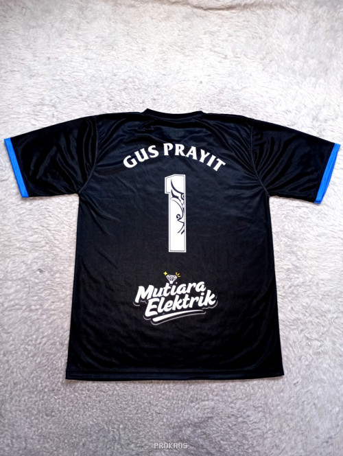 Jersey Mutiara Elektrik Hitam dengan Desain Api Biru - Gambar 2