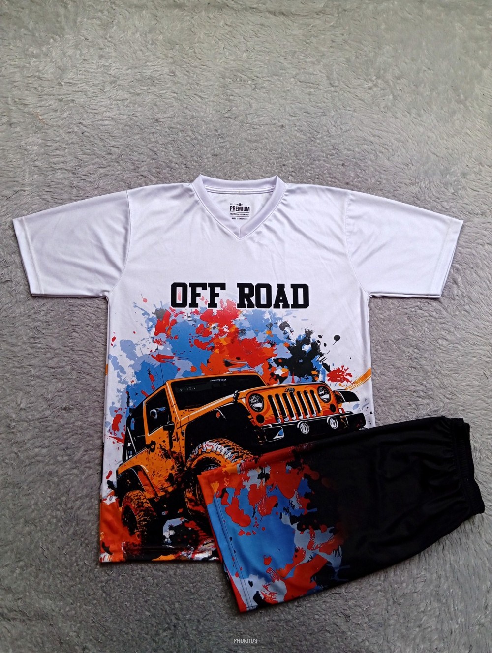 Jersey Off Road Putih: Desain Jeep Gagah & Celana Hitam - Jersey Custom PROKAOS