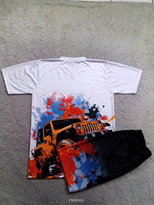 Jersey Off Road Putih: Desain Jeep Gagah & Celana Hitam - Gambar 2