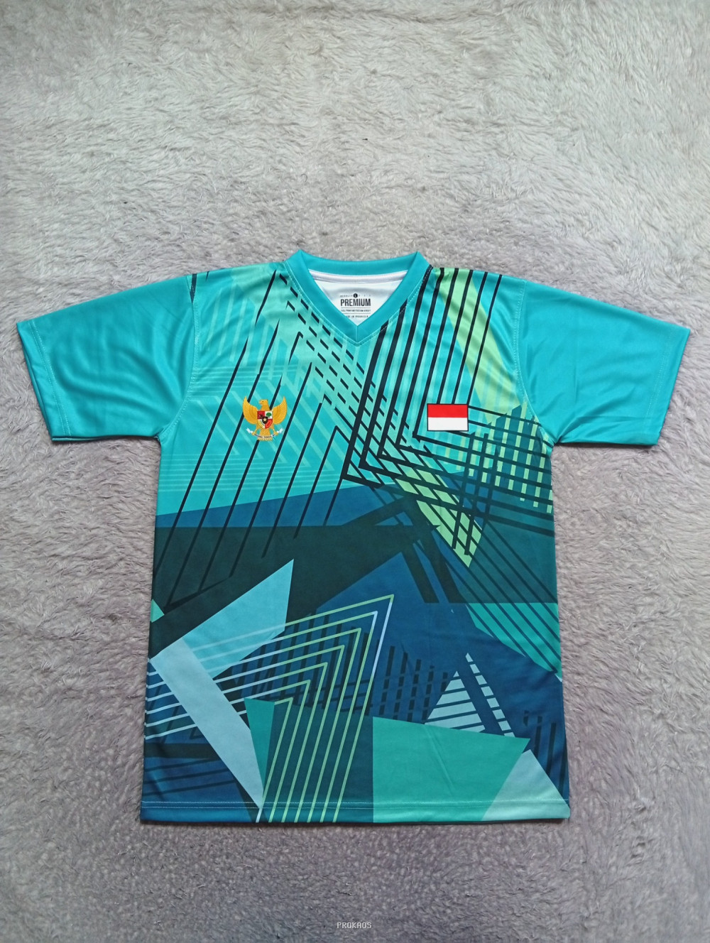Jersey Olahraga Indonesia: Motif Geometris & Warna Biru - Jersey Custom PROKAOS