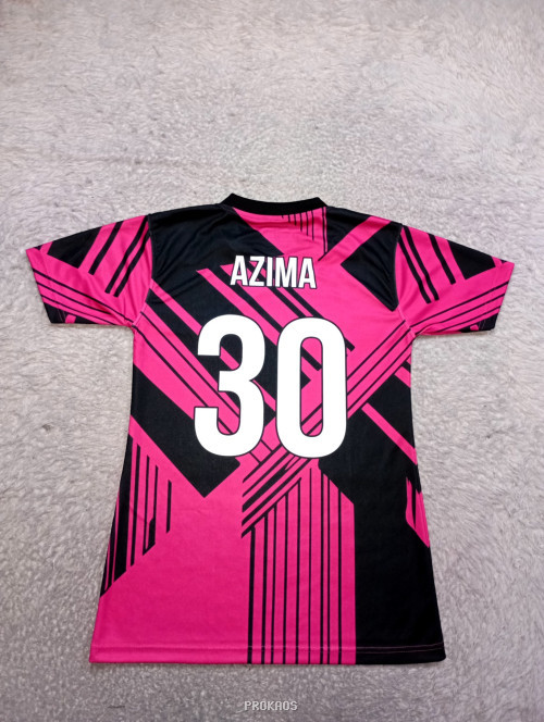 Jersey Olahraga Merah Muda dengan Desain Geometris & Garuda - Gambar 2