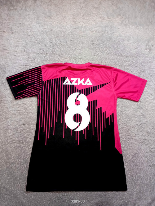 Jersey Olahraga PA LOLAK: Desain Merah Muda-Hitam dengan Nomor 8 - Gambar 2