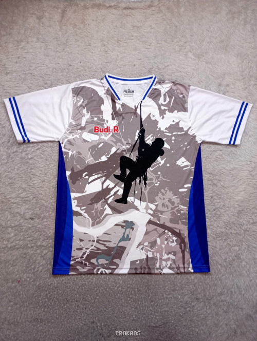 Jersey Panjat Tebing: Motif Kamuflase & Siluet Pendaki - Jersey Custom PROKAOS