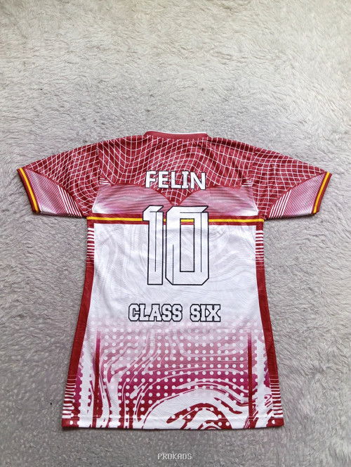 Jersey Parasdewa: Merah-Putih dengan Detail Grid dan Dot - Gambar 2