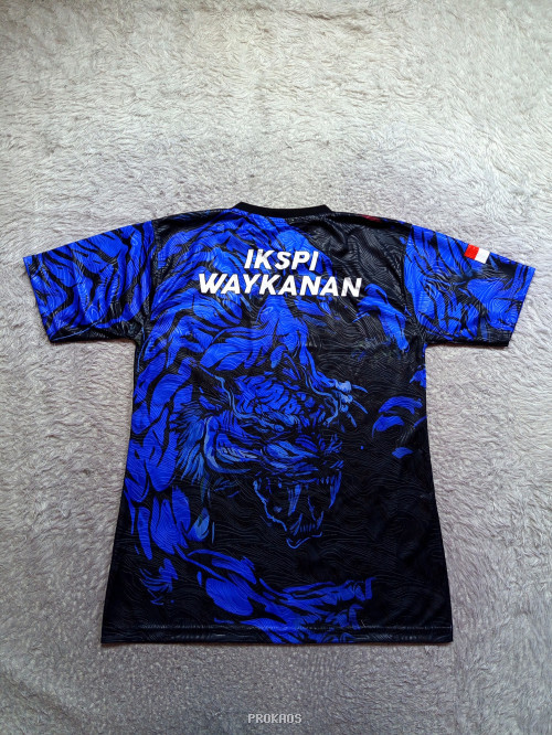 Jersey Pencak Silat Indonesia: Motif Abstrak Biru-Hitam - Gambar 2