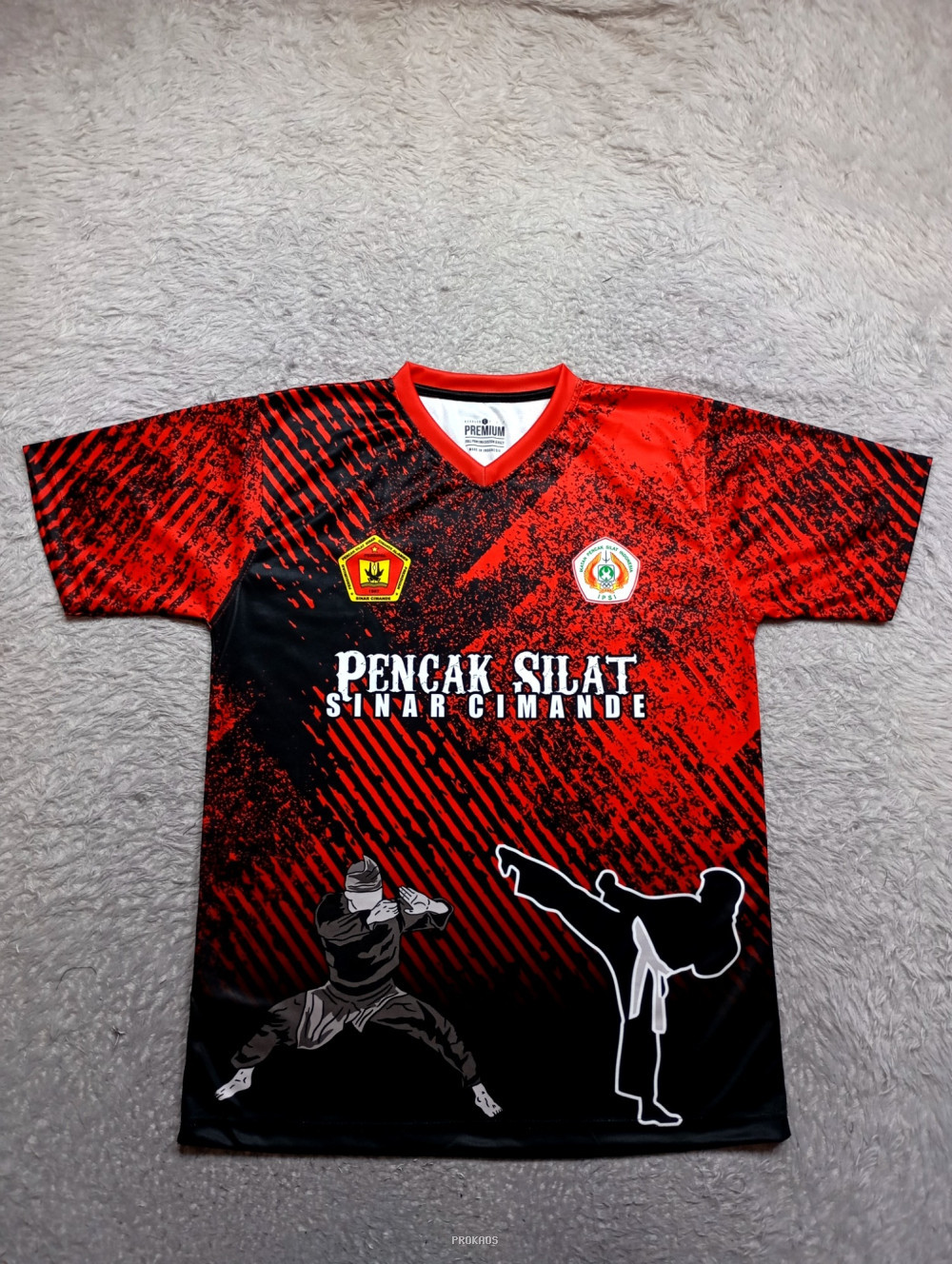 Jersey Pencak Silat Merah-Hitam 'Sinar Cimande' - Jersey Custom PROKAOS