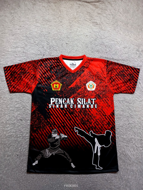 Jersey Pencak Silat Merah-Hitam 'Sinar Cimande' - Jersey Custom PROKAOS