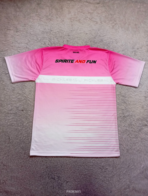 Jersey Pickleball Pink Gradasi: Sporty & Modern - Gambar 2