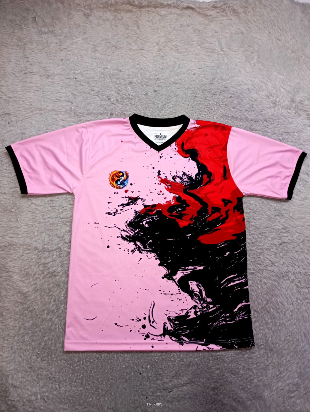 Jersey Pink Estetik: Desain Abstrak & Elemen Yin-Yang - Jersey Custom PROKAOS