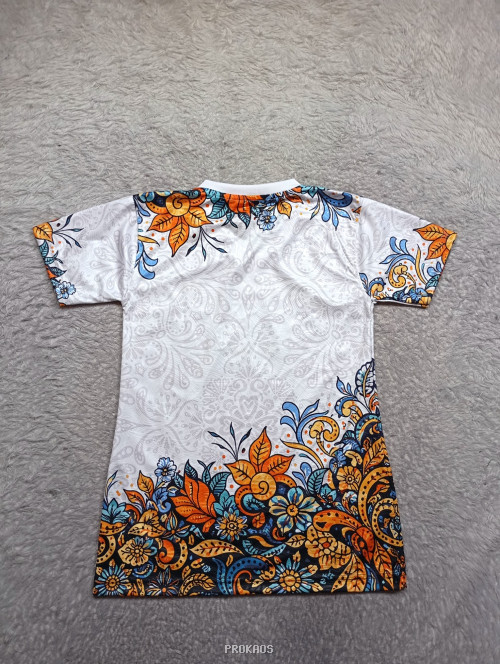 Jersey Putih Alva dengan Ornamen Batik dan Simbol Nasional - Gambar 2