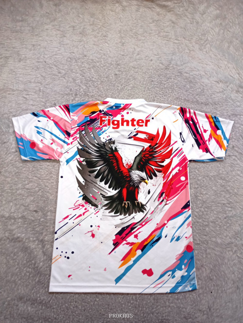 Jersey Putih dengan Desain Abstrak Warna-warni & Logo TJS - Gambar 2