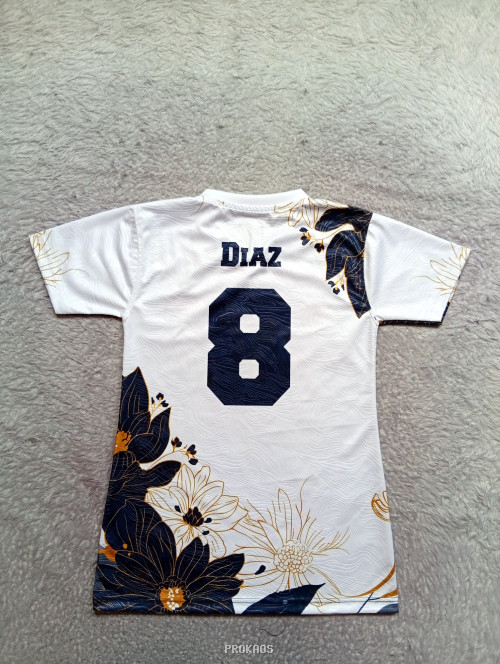 Jersey Putih Motif Bunga dengan Logo Garuda dan Bendera Indonesia - Gambar 2