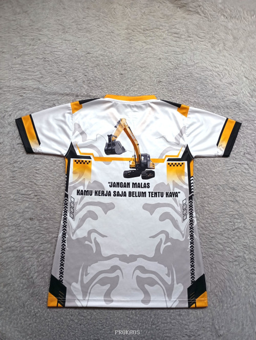 Jersey Putih SANY dengan Ornamen Oranye dan Abu-abu - Gambar 2