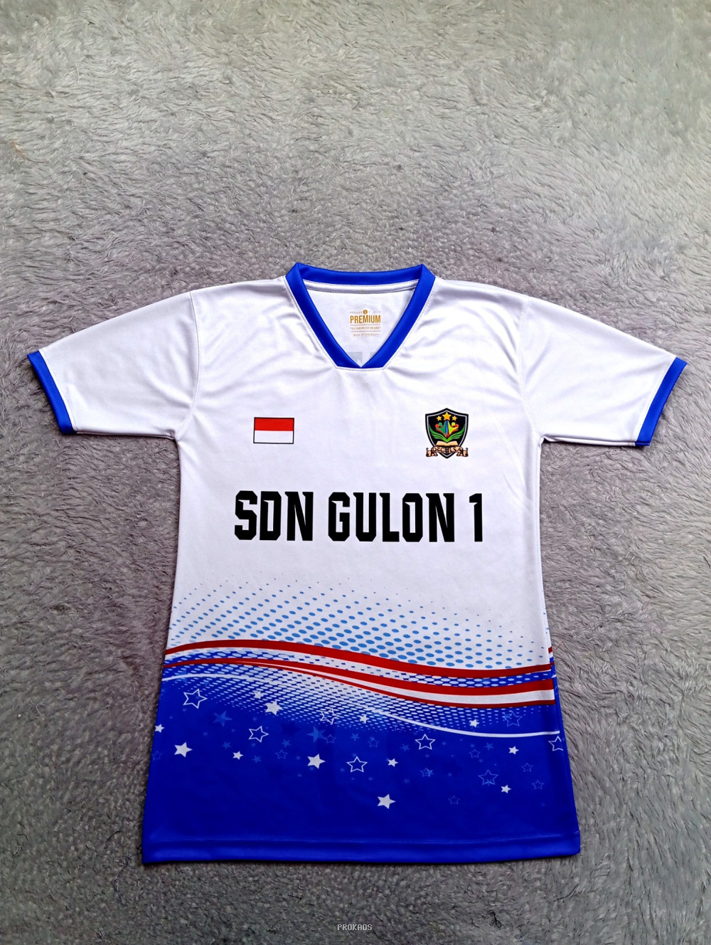 Jersey Putih SDN Gulon 1: Desain Dinamis dengan Warna Cerah - Jersey Custom PROKAOS