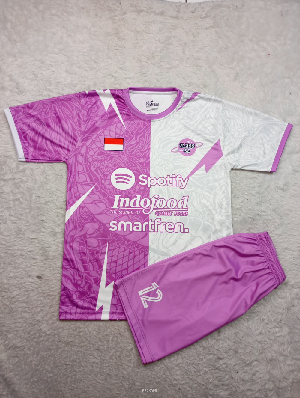 Jersey Sepak Bola Ungu Putih: Spotify, Indofood, Smartfren - Jersey Custom PROKAOS