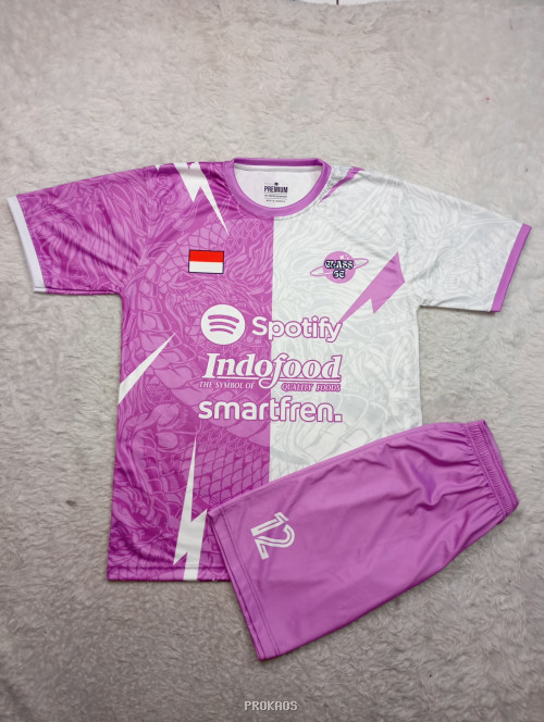 Jersey Sepak Bola Ungu Putih: Spotify, Indofood, Smartfren - Jersey Custom PROKAOS