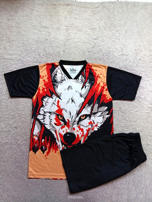 Jersey Serigala: Dominasi Warna & Desain Ilustrasi Serigala Liar - Jersey Custom PROKAOS